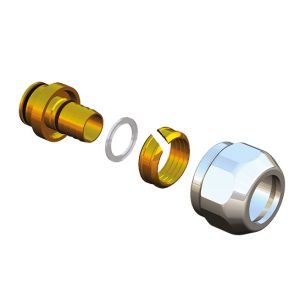 DELUXE Klemsets M 22x 1,5 voor PE-X, PB en aluminium composietbuizen - Chroom