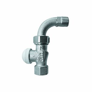 HERZ-TS-90-KV thermostatische afsluiter recht mit Bogen, Afmeting 1/2