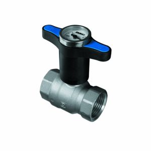 Kogelkraan - knevelgreep met thermometer (BLAUW)