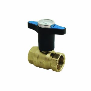 Kogelkraan - knevelgreep met thermometer (BLAUW)
