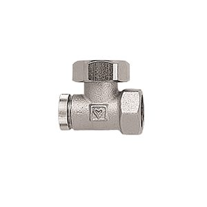 HERZ RL-1 afsluiter, haaks t.b.v. tweepijpssysteem  G 3/4 x Rp 1/2